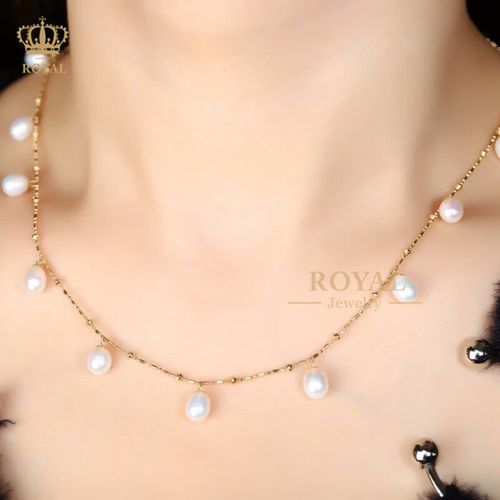 royalpick淡水水滴珍珠项链满天星款式日常佩戴送人老婆女朋友女儿