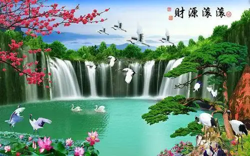 风景画简笔画彩色山水儿童画