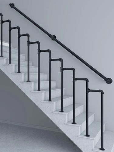 普若德别墅楼梯扶手铁艺护栏复式阁楼栏杆踏步自装简约家用室内老人