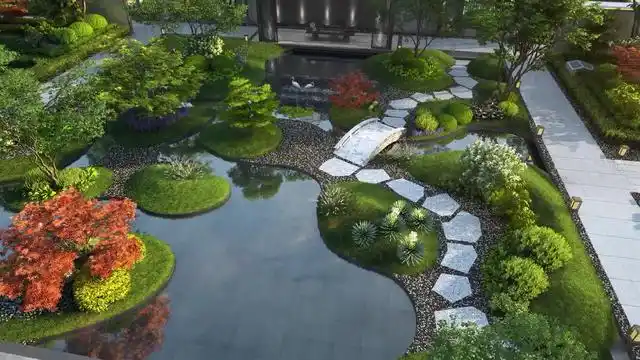 毫无疑问,新中式是建筑风格的天花板!庭院水景用意境表达美学