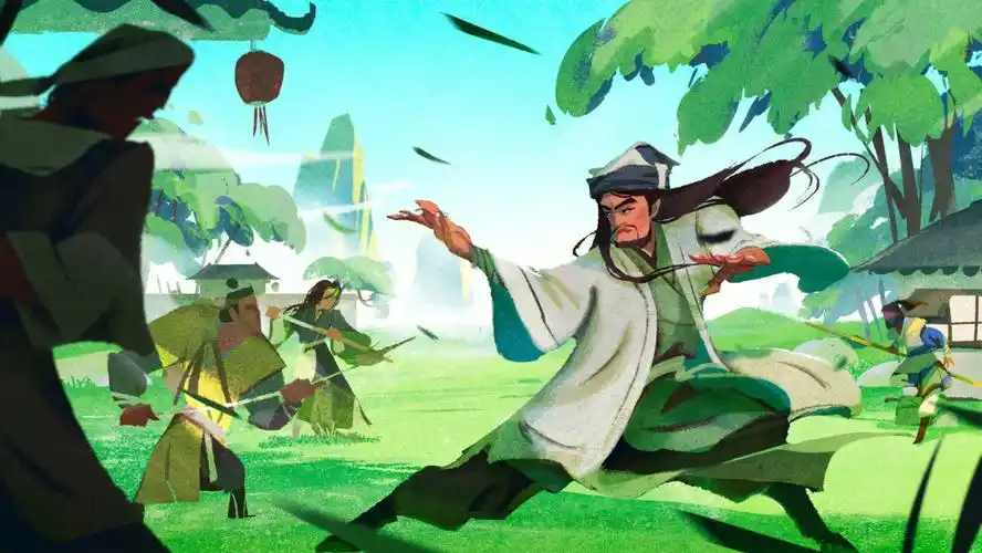 国风插画天龙三周年h5插画