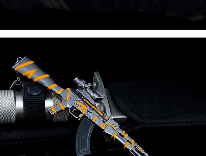 新皮肤赤虎合金am吃鸡模枪钥匙扣挂件 全金属发射信号枪男孩玩具枪