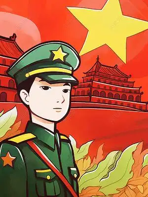 八一建军节军人护旗