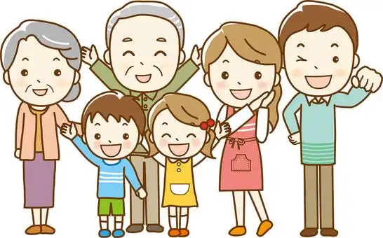 卡通幸福一家人