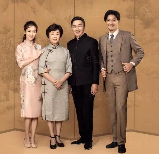 影楼主题服装复古新中式工笔画民国风旗袍全家福古装拍照摄影写真