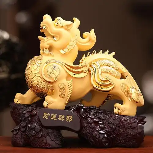 中式招财沙金色貔貅摆件家居办公室客厅酒柜装饰商务礼品厂家批发