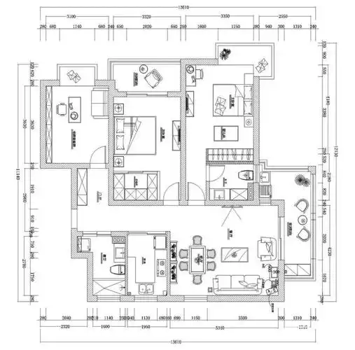 装修设计 济南装修 济南装修案例 120㎡新中式三室两厅  设一个榻榻米