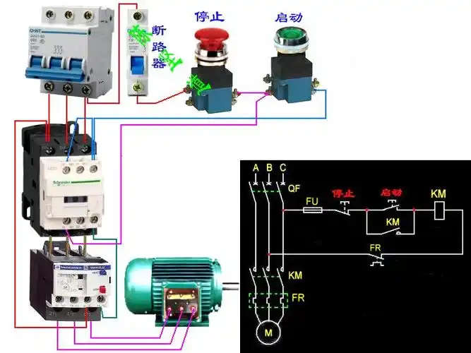 请问有谁知道施耐德接触器接线法附图片