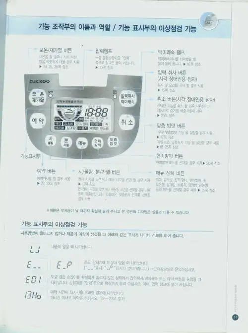 电饭锅,会韩语的大侠们帮忙给这几个按钮和液晶显示屏上的文字翻译一