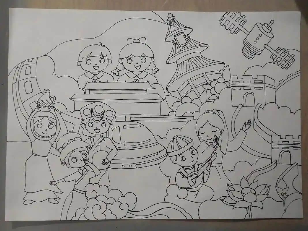 民族团结主题绘画 民族团结主题绘画