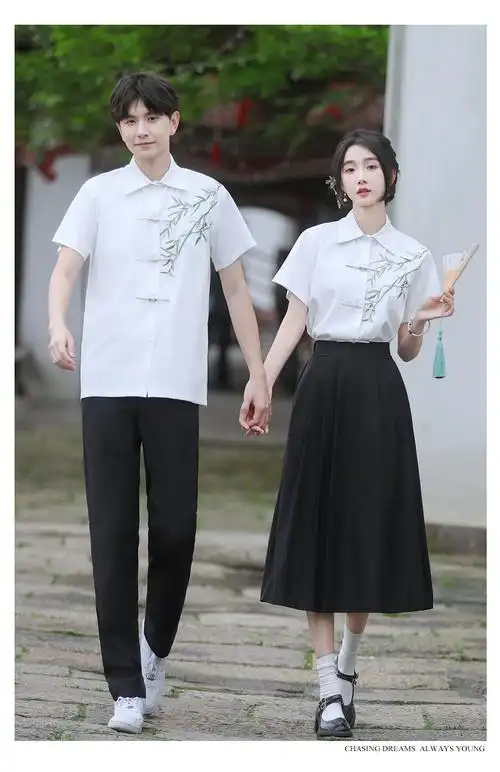 实拍新款情侣装学院风古风毕业照舞台服校服班服 - 17网