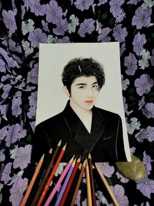 彩铅头像61蔡徐坤