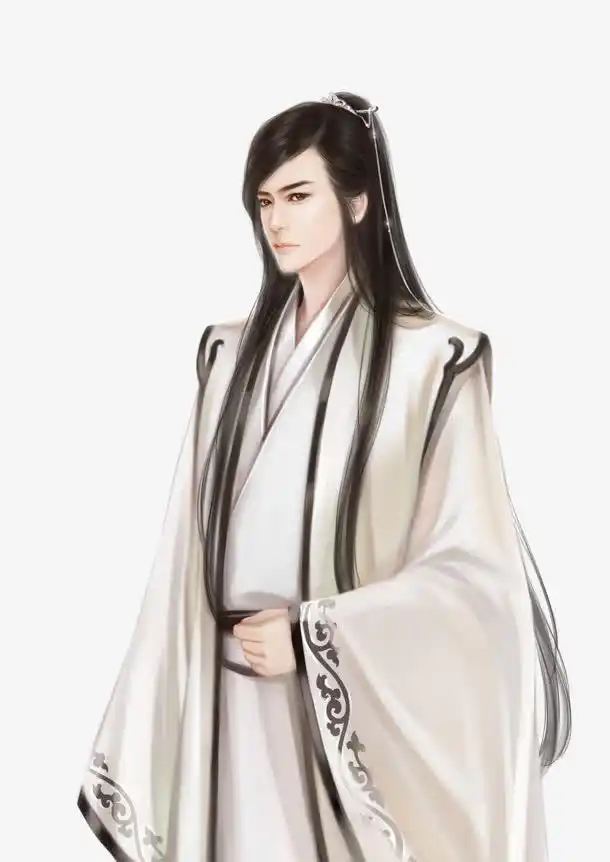 白衣俊俏男子古风手绘
