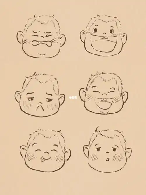 人物表情练习画人类幼崽