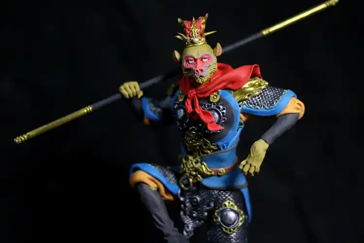 塑新斋潘纪坤手作彩塑作品之悟空大圣