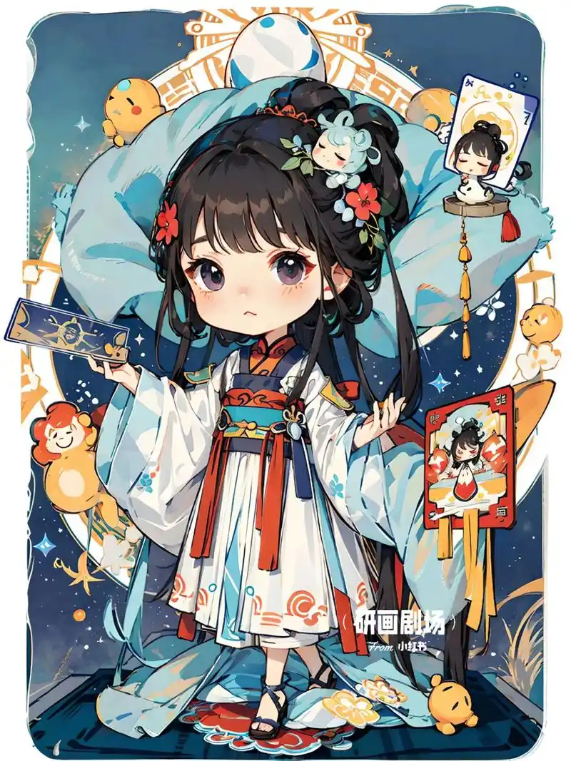 绘画素材 | q版古风动漫少女