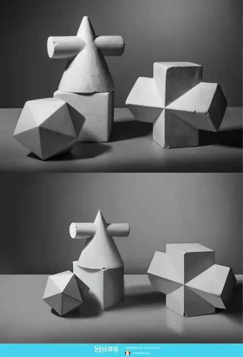 苏三金rh32119临摹组合几何体组合体素描美术入门练习