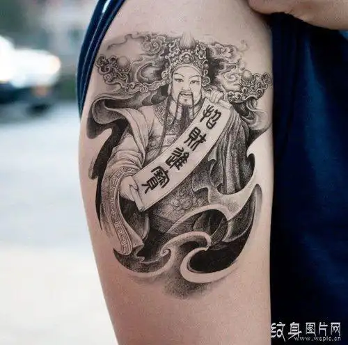 世间财富的掌管者财神爷纹身图案及手稿欣赏