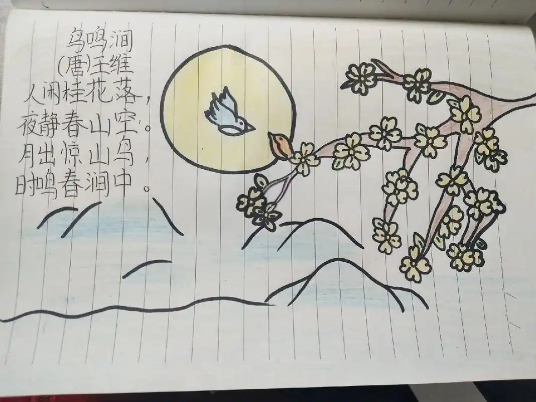 鸟鸣涧诗配画 鸟鸣涧诗配画