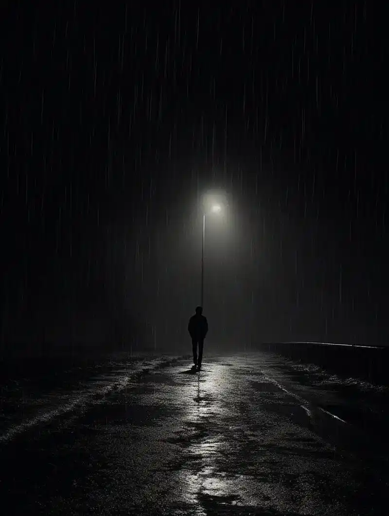 一个男人孤独的背影图片 男人孤独的背影  在寂静的街头,一张男人孤独