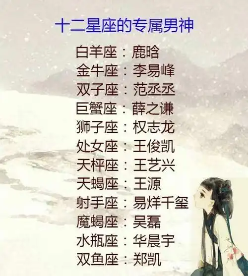 十二星座的专属男神 十二星座谁是女生心目中的完美男神 - 板栗风水网