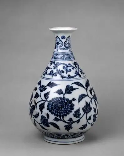 明宣德官窑青花玉壶春瓶(图)