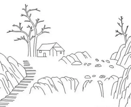 简笔山水画素材图片风景简笔画格格手抄报山水船怎么画简笔画风景画简