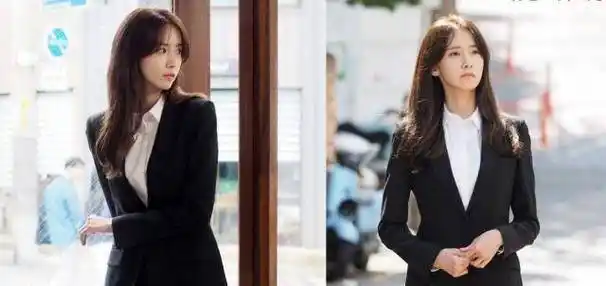 原创8位韩剧女主黑白套装造型连娃娃脸张娜拉都变酷帅