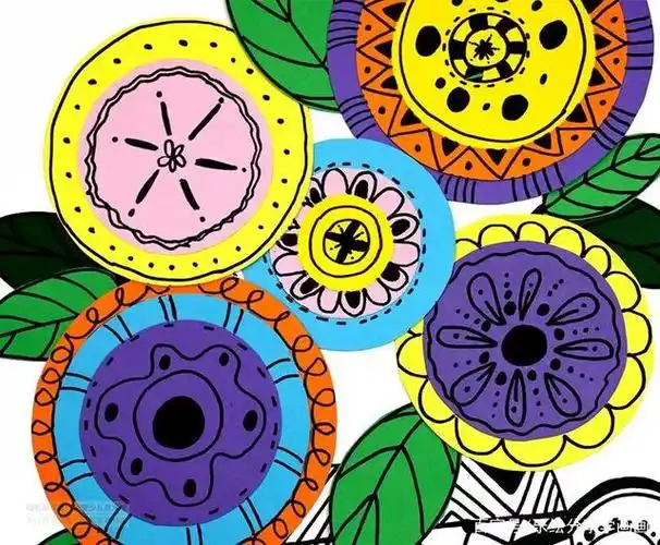 儿童画教程|创意线描课程参考《色块与线条的浪漫邂逅》
