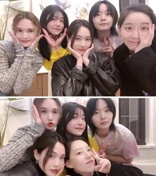 杨丞琳在个人主页上晒出自己与陈妍希,李斯丹妮,周笔畅,王霏霏等人的