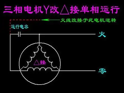 三相电机接二相220v图先把星形接法改成三角形接法
