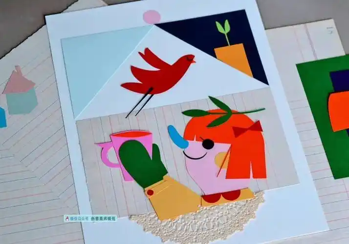 学会色彩设计,普通的彩色卡纸也可以创作出惊艳的拼贴画!