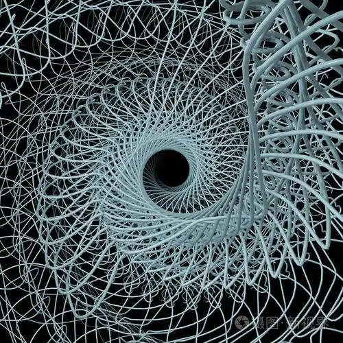 漩涡在正方形围绕中心旋转的旋转线的三维渲染