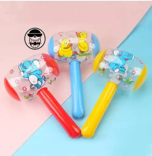 冲气锤充气锤子大号榔头儿童玩具卡通气球敲打气锤塑料打人道具铃铛