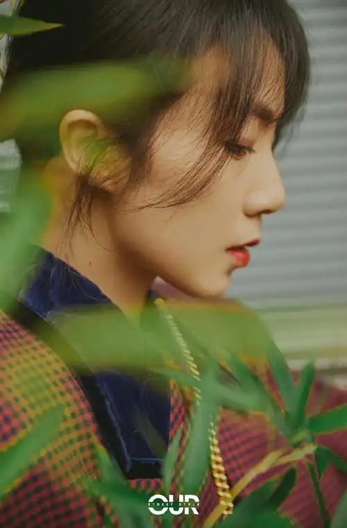 孙莉格纹西装时尚写真图片