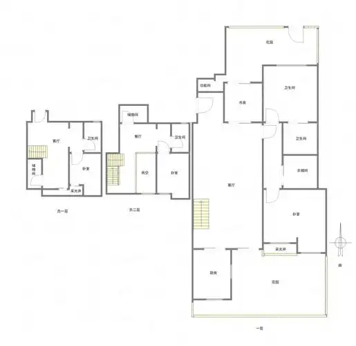 照母山带200平大花园洋房,业主急售,带2层地下室,非常