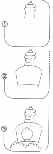 北海白塔简笔画