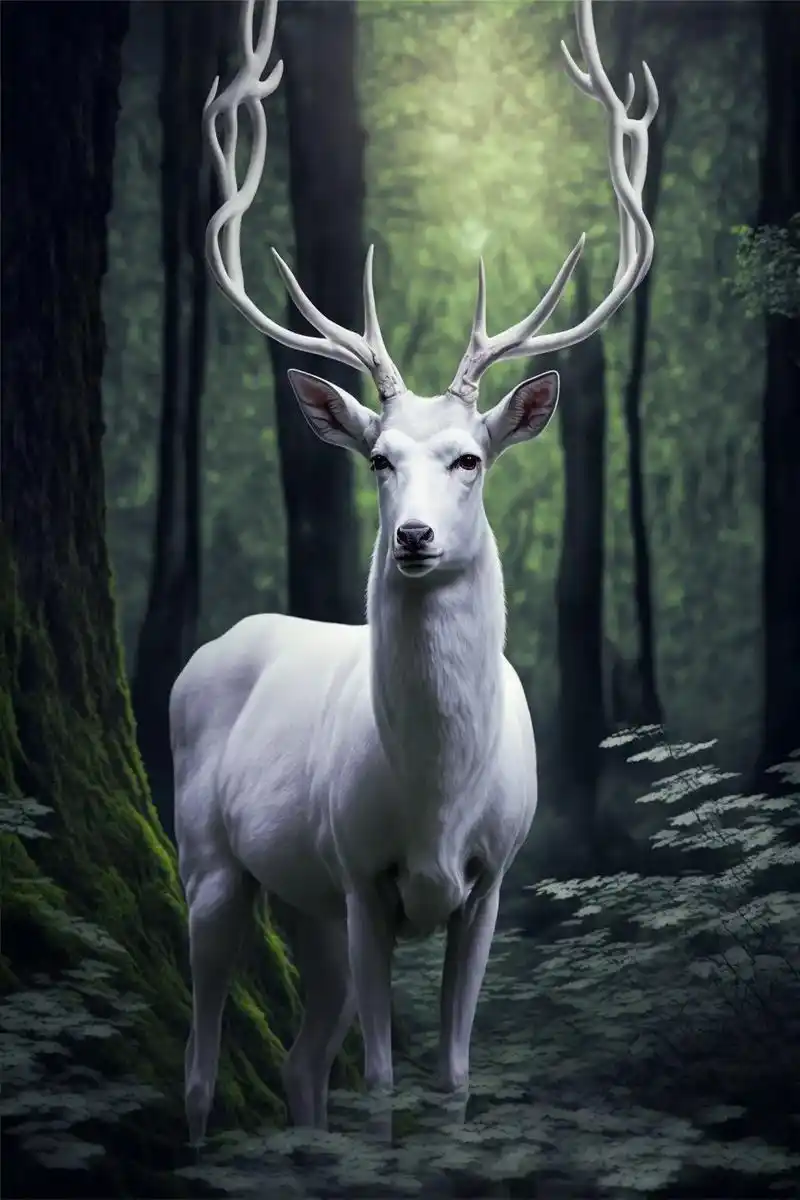 白鹿是一种象征纯洁,清新和美好的动物.在 - 抖音