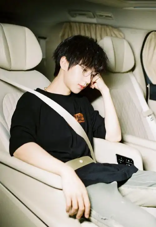 贺峻霖金丝眼镜车内随拍