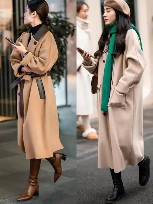 中长款大衣搭配图片女(冬日街拍中) - 赤虎壹号
