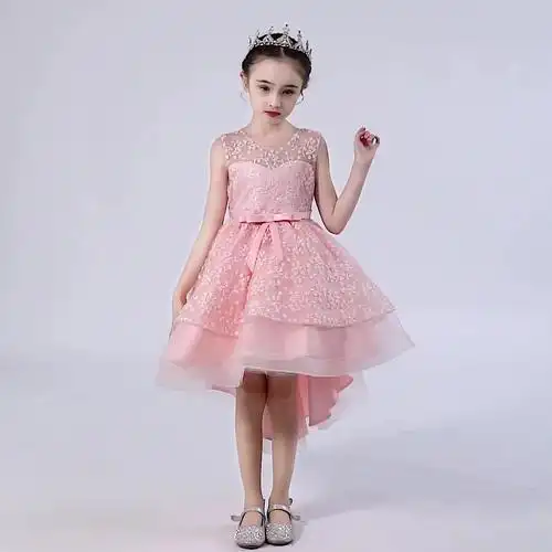 女童礼服裙公主裙女童蓬蓬纱高端生日花童婚礼女孩主持人钢琴演奏