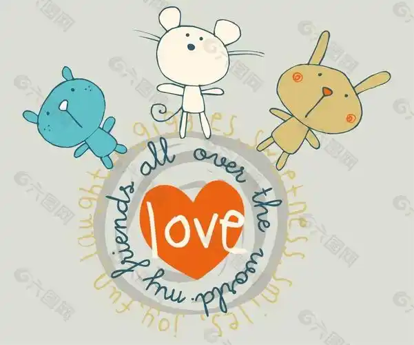 印花矢量图可爱卡通文字英文图文结合免费素材