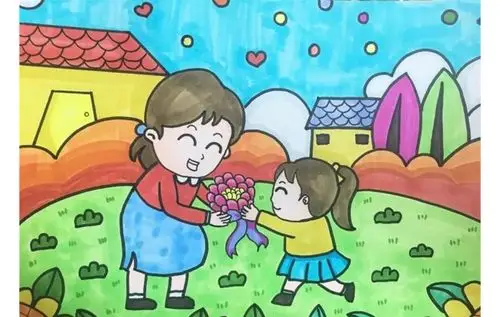 小朋友们快快准备好纸和你的小画笔,动手给亲爱的妈妈画一幅美丽的画