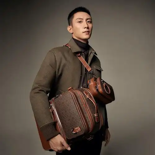 黄景瑜同款 七夕限定bally/巴利2021新款男包hadds棕色印花老花斜挎包