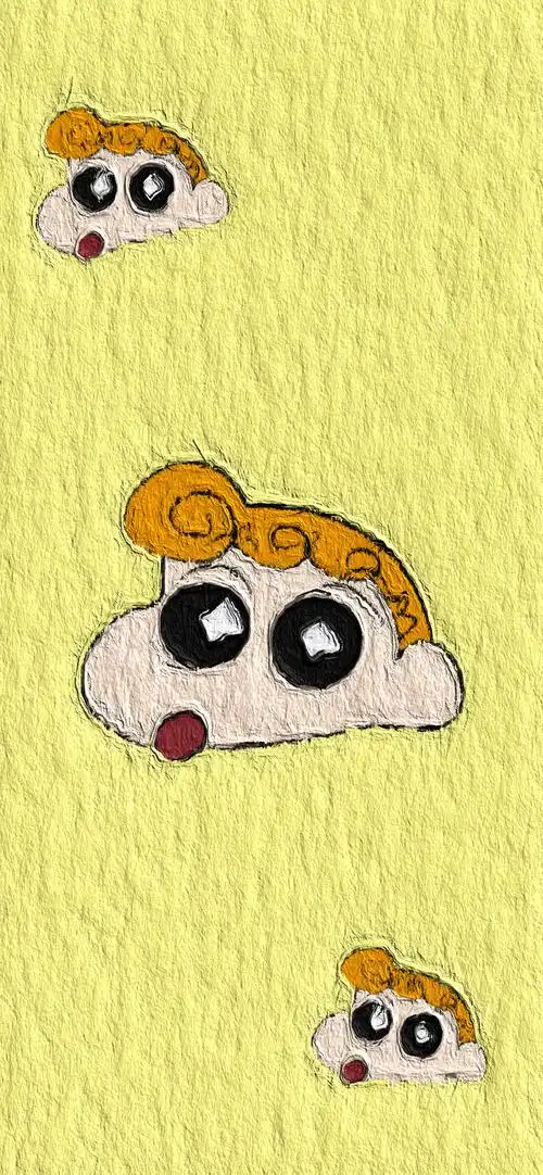 蜡笔小新油画壁纸 cr.yunduo·少女心