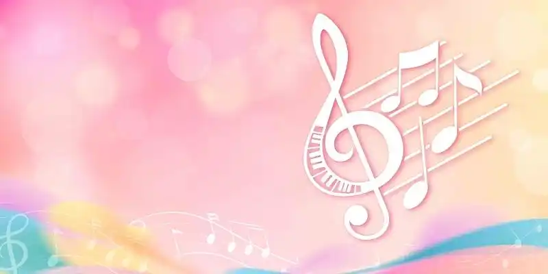 粉色简约卡通音乐活动音乐节展板背景