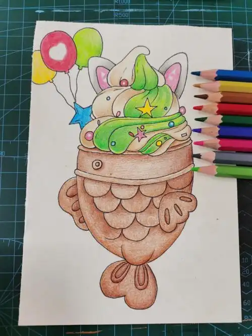 创意彩铅冰淇淋