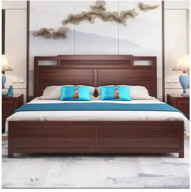 新中式实木双人床奢华型卧室婚床主卧1.8米2.0米软靠床床头 - 抖音