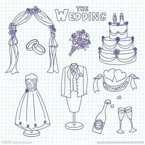 韩版婚礼简笔画