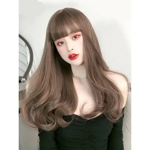 假发女长发空气刘海长卷发全头套式挂耳发浪仿真人发丝假发套